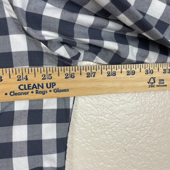 Lands End Traditional Fit XL Button Down‎ Black/White/Grey Plaid Shirt - Picture 9 of 13